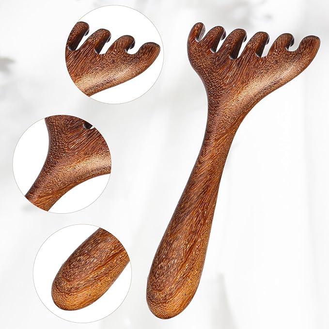 3 Pcs Wooden Scalp Massager,Five Touch Therapy Combs,Sandalwood Gua Sha Comb,Hair Massager Scalp Stress Relax,Protable Head Scratcher Manual Scalps Massagers,Wooden Wide Tooth Comb For Women, Men