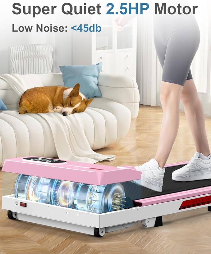 Walking Pad Treadmill with Handle Bar,Walking Pad with Incline 8%,2.5HP Quiet Under Desk 320 lbs 2 in 1Treadmills for Home Office,Compact Foldable Walking Pad,Remote Control&LED Display