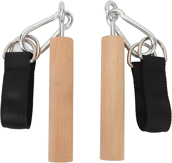 Pull Up Handles Attachment, Portable Pull Up Grip Exercise Handle, Multifunction Wood and Iron Pull Up for Indoor Outdoor Training, Strength Building Equipment for Forearm and Gr