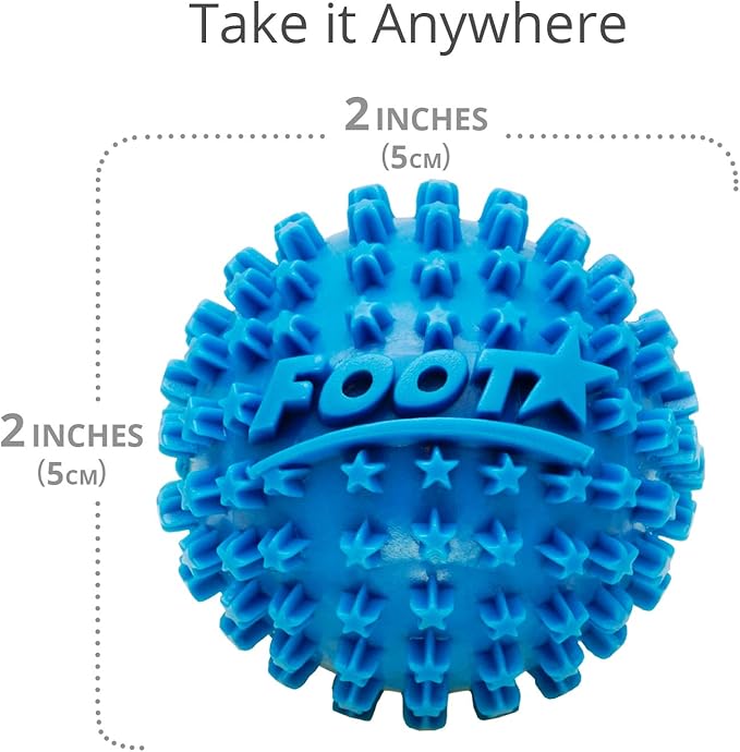 Body Back Foot Star® Massager Ball and Plantar Fasciitis Roller - Soothe Foot Stress, Discomfort, Aches, & Tightness (2-Inch, Blue)