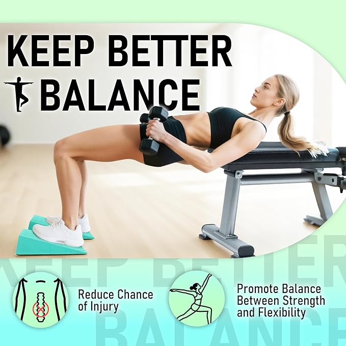 Squat Wedge Block with Guide for Heel Elevated Squat Weightlifting Slant Board for Squats with Carry Bag to Improve Mobility Balance and Strength Performance
