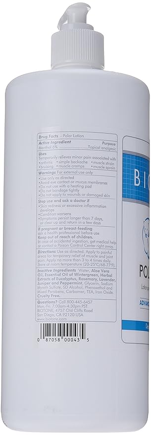 Biotone Polar Lotion 32 Ounce Bottle With Pump