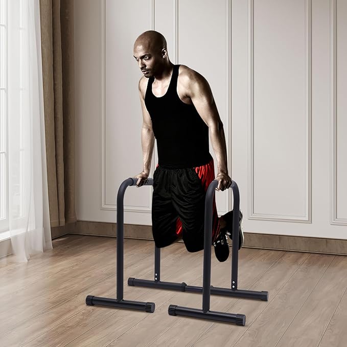 440lbs Adjustable Dip Bar, Heavy Duty Calisthenics Dip Station with Adjustable Parallel Dip Bars, Home Dip Stand Body Press Bar Parallel Bars Dip Equipment for Calisthenics, Strength Training
