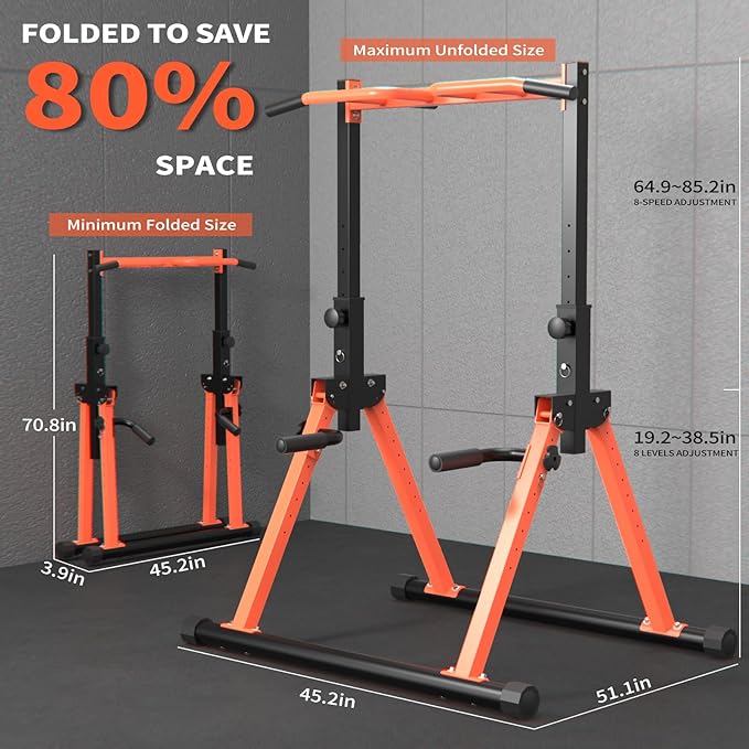 Pull Up Dip Station For Home Gym Strength Training Fitness Workout Station Chin-Ups Push-Ups Pull-Ups Dip-Ups 330LBS T055CDC