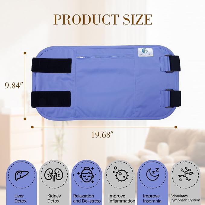 glitz Castor Oil Pack Wrap – Reusable Organic Castor Oil Packs for Liver Detox (Compress), Less Mess, Anti Leak Outer Layer, Soft Cotton (Violet)