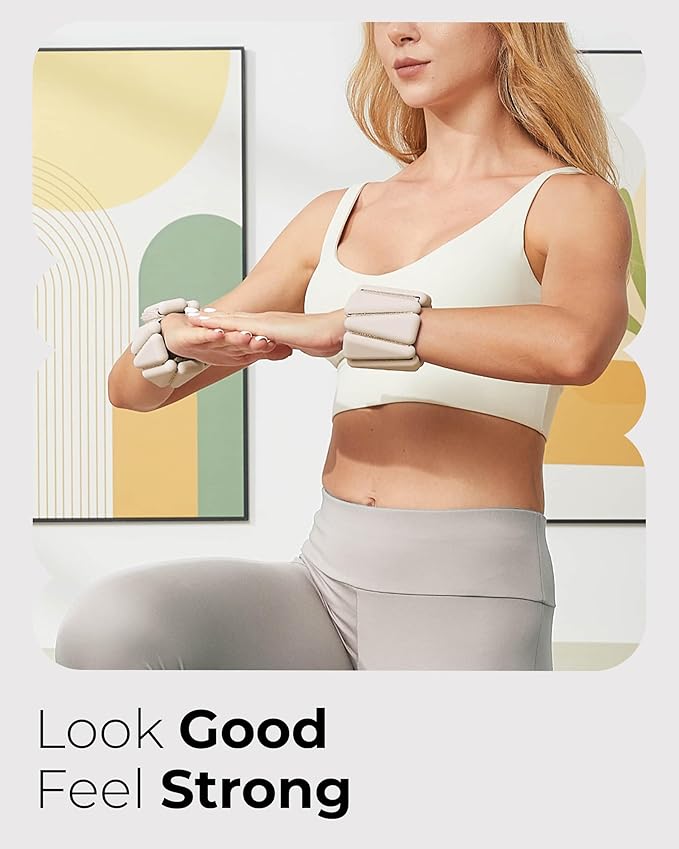 Pilates Weight | Wrist & Ankle Weights for Women | Weighted Bangles | 1LB/ 2LB Each (Set of 2)