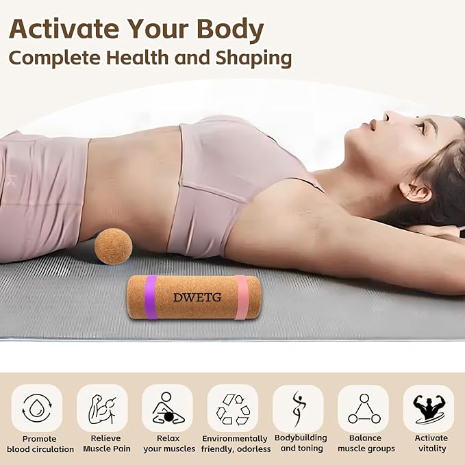 Cork Yoga Balance Board with Blocks and Resistance Bands, Non-Slip Yoga Balance Trainer for Pilates, Fitness, Stability, Core Strength and Flexibility Training for Home and Studio