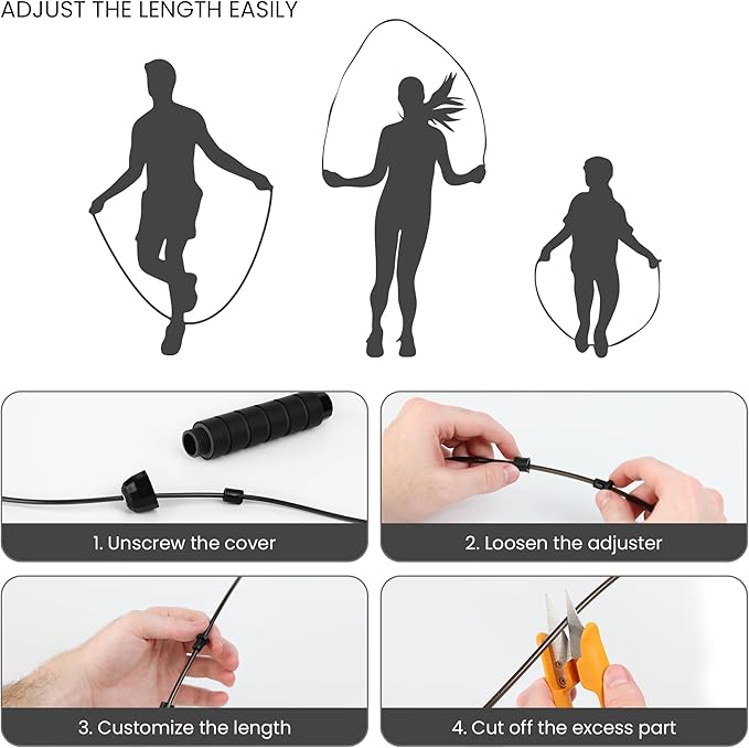 Limm Adjustable Jump Rope for Workout - All-Purpose Exercise Jump Rope Kids & Adults Love with Tangle-Free, Comfortable Foam Handles - Best Slimming, Cardio & Endurance Training