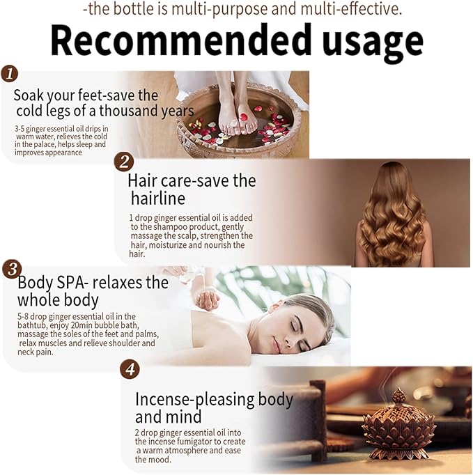 3PC (90ml) Belly Drainage Ginger Oil, Tummy Gingers Oil, Ginger Oil Drainage Massage, Ginger Essential Oil Care for Skin