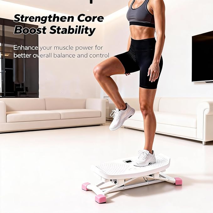 Stridon Balance Board for Adults - 3-in-1 Stepper with Resistance Bands & Portable Wobble Board Featuring LCD Monitor, 300 lbs Capacity Ski Balance Trainer for Full Body Workout at Home Gym