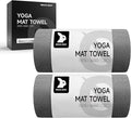 Yoga Mat Towel - Non-Slip Microfiber for Hot Yoga & Pilates | Super Absorbent, Lightweight & Machine Washable 72"x25" (2 Pack Gray)