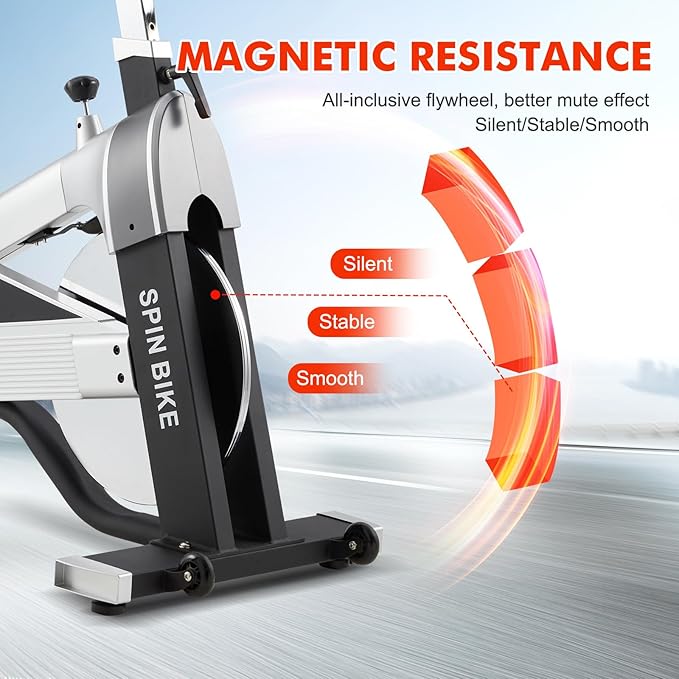 GarveeLife Commercial Exercise Bike, Cycling Bike for Home Cardio, Fitness Stationary Bike Indoor&Outdoor, Silent Belt Drive, 300 LBS Weight Capacity, Adjustable Comfortable Seat/Magnetic Resistance