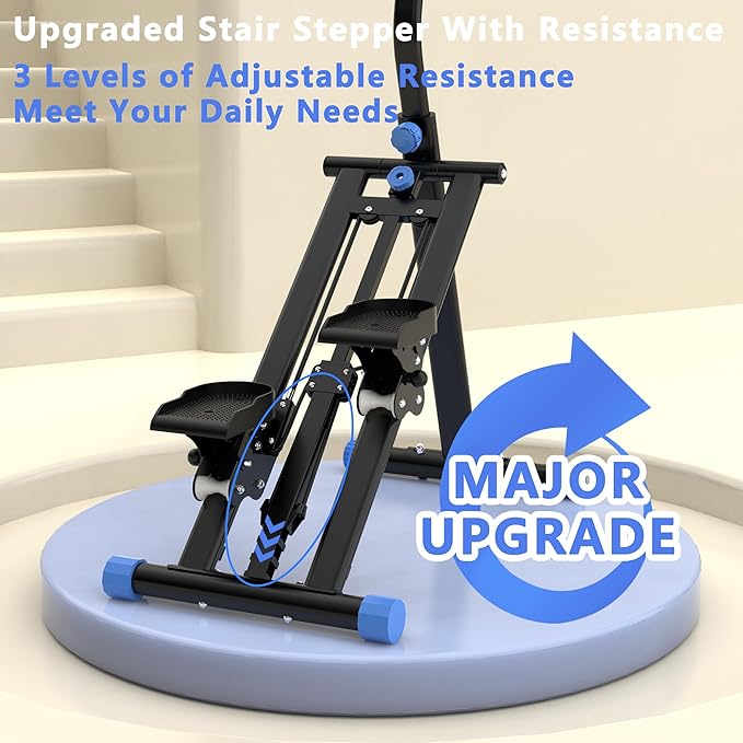 Stair Stepper for Home, 265lbs Vertical Climber Machine for Full-Body Exercise, Resistance Home-Upgrade Climber Fitness Equipment with Stable Frame Adjustable Handlebar for Women Men