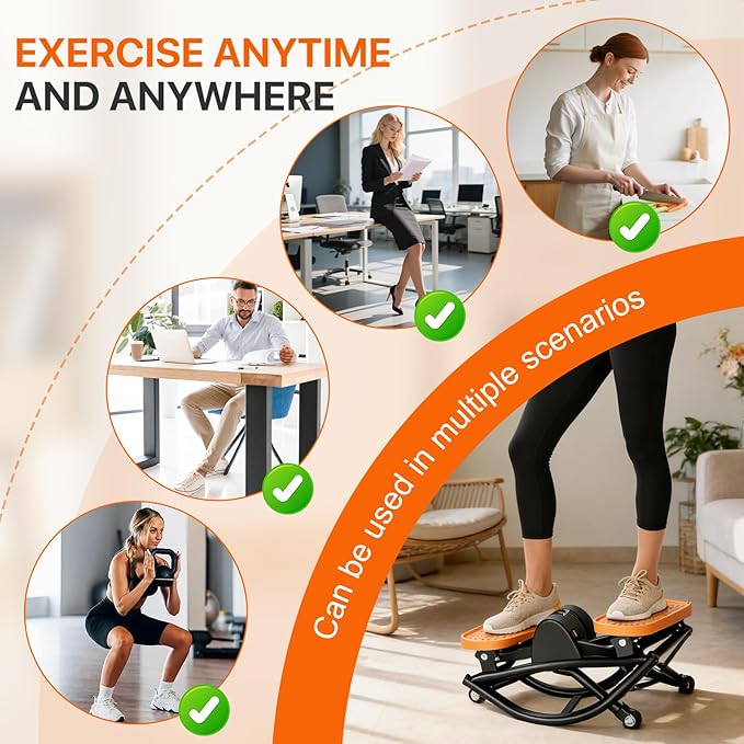 Rocking Stepper Side to Side Machine for Home, 330 lbs Lateral Rocking Stepper with Digital Monitor Resistance Bands– Quiet Low-Impact Cardio Equipment for Legs Glutes Abs