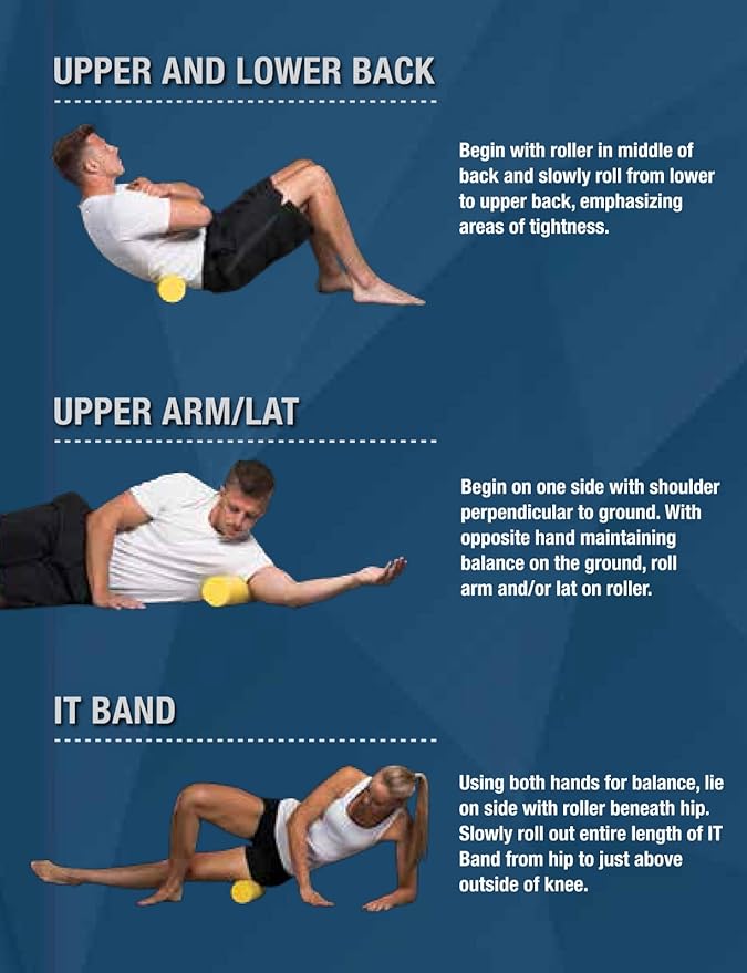 Pro-Tec Athletics Travel Foam Roller, High-Density Massage Tool for Flexibility, Myofascial Release, and Recovery