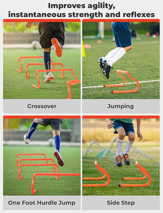 GHB Hex Agility Rings 1 Pack and 5 Pack 8" Agility Hurdles 1 Pack