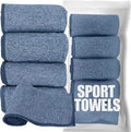 Microfiber Quick Dry Gym Towel, Silver ION Odor-Free Absorbent Fiber, Fast Drying, Men & Women Workout Gear for Body Sweat, Working Out, Towels (Blue, 5Pack - 16 * 27Inch)
