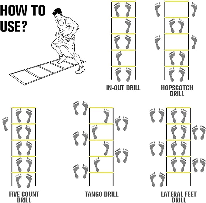 Agility Ladder Double Row Agility Ladder, Adjustable Training Equipment, Football Flexibility Training Jumping Ladder, for Personal Train(Size:3M)