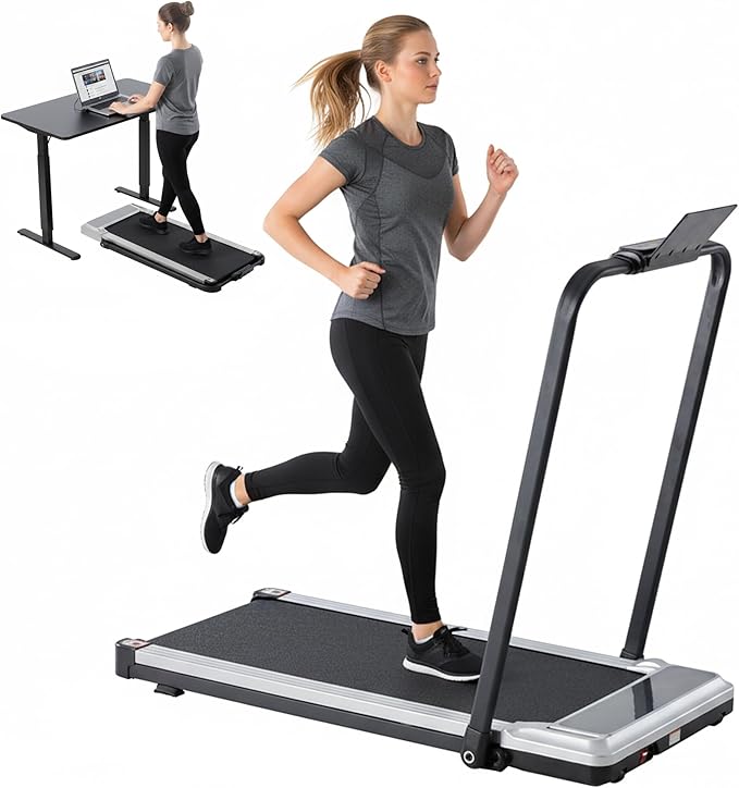 Walking Pad Treadmill, 3 in 1 Portable Under Desk Treadmills for Home Small Space, Quiet Compact Folding Treadmill with Remote Control, 320 LBS Capacity
