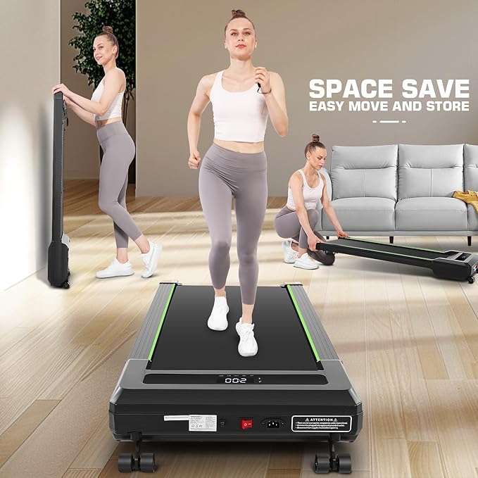 ANCHEER Walking Pads, 2 in 1 Under Desk Treadmill 2.5HP Compact Running Machine with Remote Control, 300lbs Weight Capacity for Home/Gym/Office,Ultra-Quiet, Installation-Free