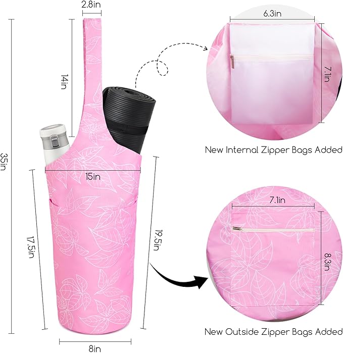 IwIeIaIrI Yoga Mat Bag for Women with Large Size Pocket and Zipper Pocket,Yoga Gifts Accessories with Adjustable Shoulder Strap- Fits Most Workout Stuff