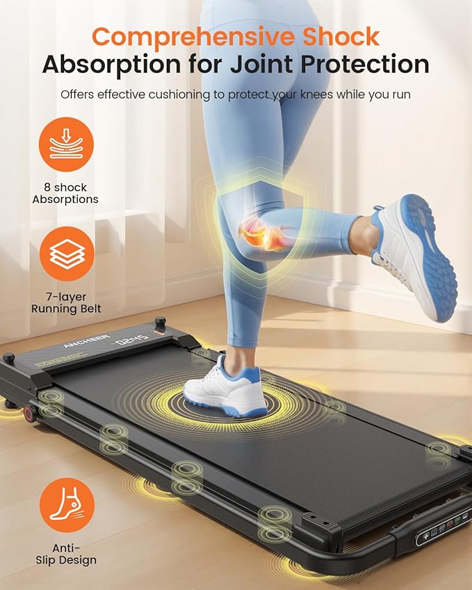 ANCHEER Walking Pad Treadmill with Foot Massage/Vibration Massage, Versatile Walking Pad with Incline and Handle Bar, 3.5HP Foldable Treadmill for Home/Office/Apartment