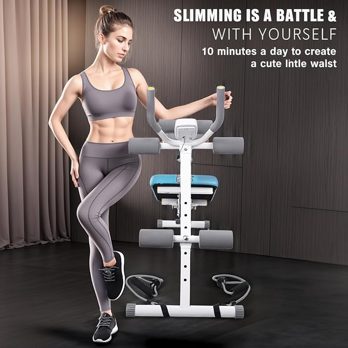 Rowing and Ab Machine 4 in 1, Multi-Functional Rowing Machine for Home Gym, Folding AB Workout Machine for Stomach Workout, Home Use Rowing Equipment 270 lbs Max Capacity