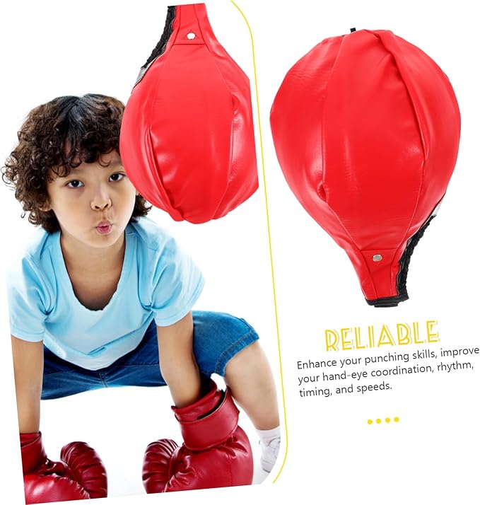 Happyyami Pyramid Boxing Speed Ball Reaction Training Equipment for Home Use Sturdy Synthetic Leather Adjustable Height for Men and Teens Improves Hand-Eye Coordination