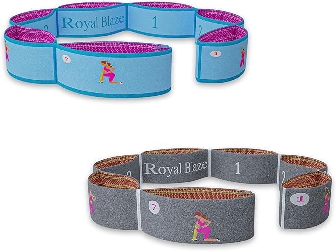 Yoga Stretch Strap with Loops - Streching Strap for Physcial Thearpy, Pilates & Flexibility Training - Exercise Strap for Hamstring, Leg Streching & Rehab - Kids & Adults