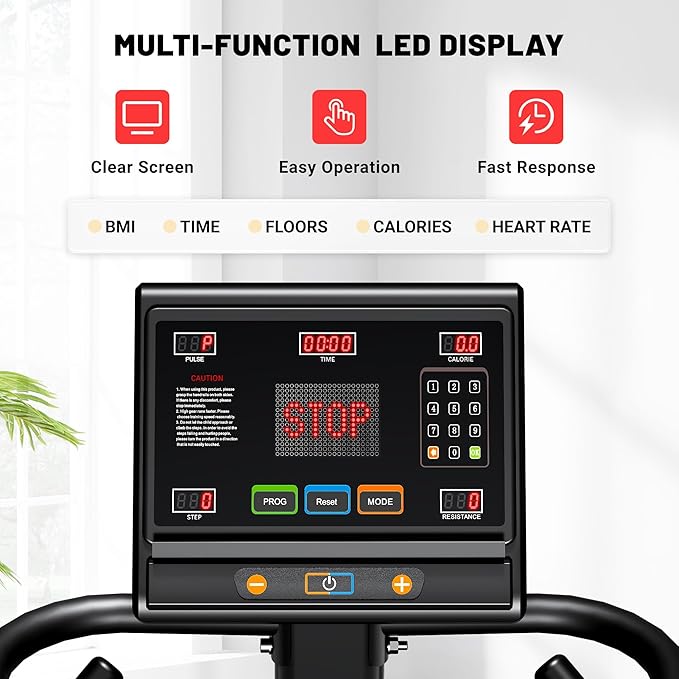 Stair Stepper Machine with LED Screen, 550 LBS Commercial Grade Stairmaster Machine, Stair Climber with 15 Resistance Levels, 24-164 Steps/Minute
