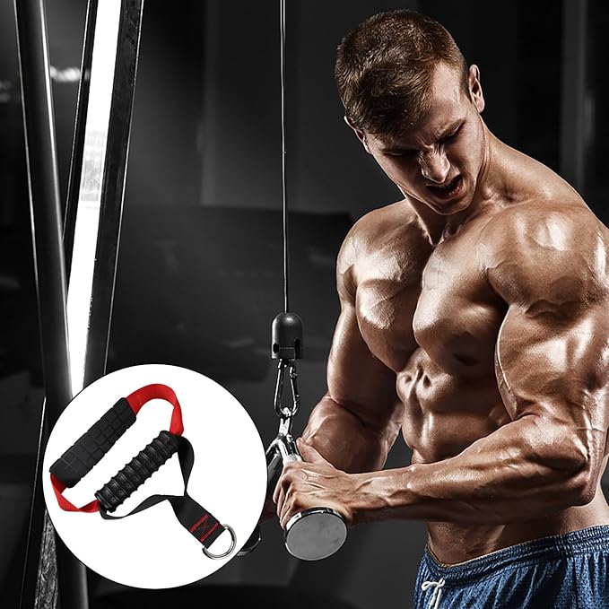 Sosoport Pull Rope Handle for Home Resistance Bands, Non-Slip Fitness Handle Grip Accessory for Arms Strength Training and Pulldown Exercises, DIY Exercise Equipment Attachment