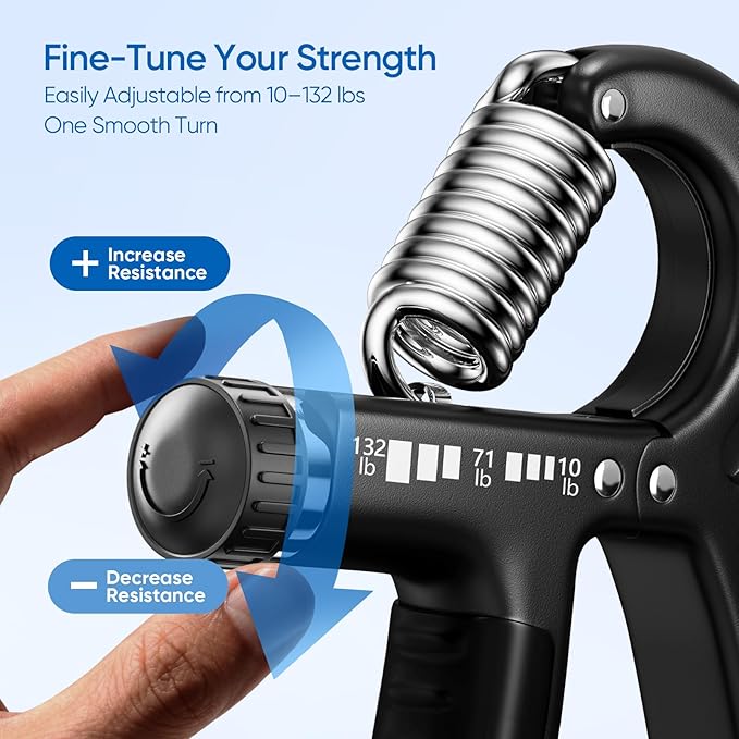 FitBeast Grip Strength Trainer 2 Pack – Adjustable Hand Grip Strengthener for Strength Training & Rehabilitation, 10-132 lbs Resistance Forearm Strengthener, Ideal for Athletes, Rehab, Office