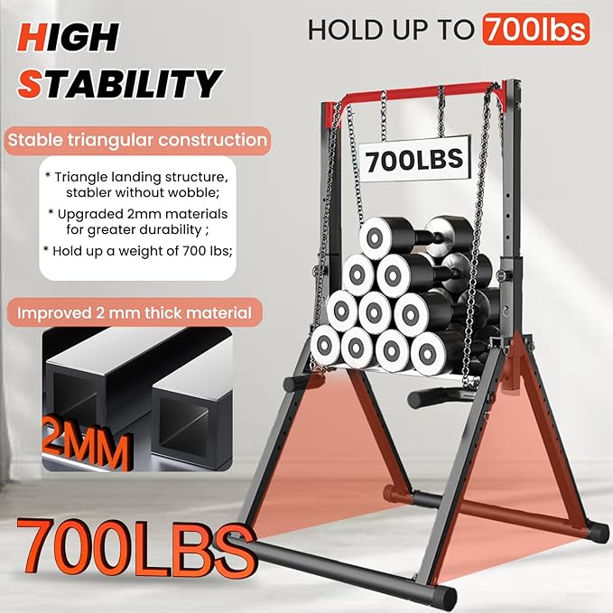 DOBESTS Power Tower Pull Up Bar Free Standing, Adjustable Foldable Pull Up Station, Home Gym Strength Training Equipment 700LBS