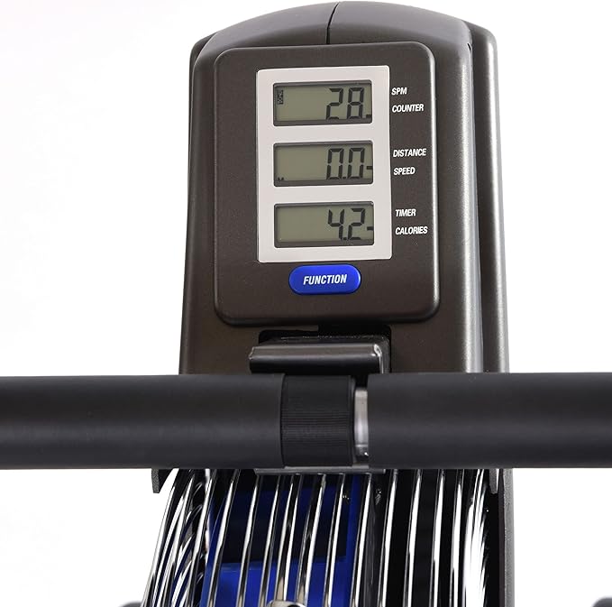 Stamina ATS Air Rower, Grey - Smart Workout App, No Subscription Required - Foldable Rowing Machine for Home Use