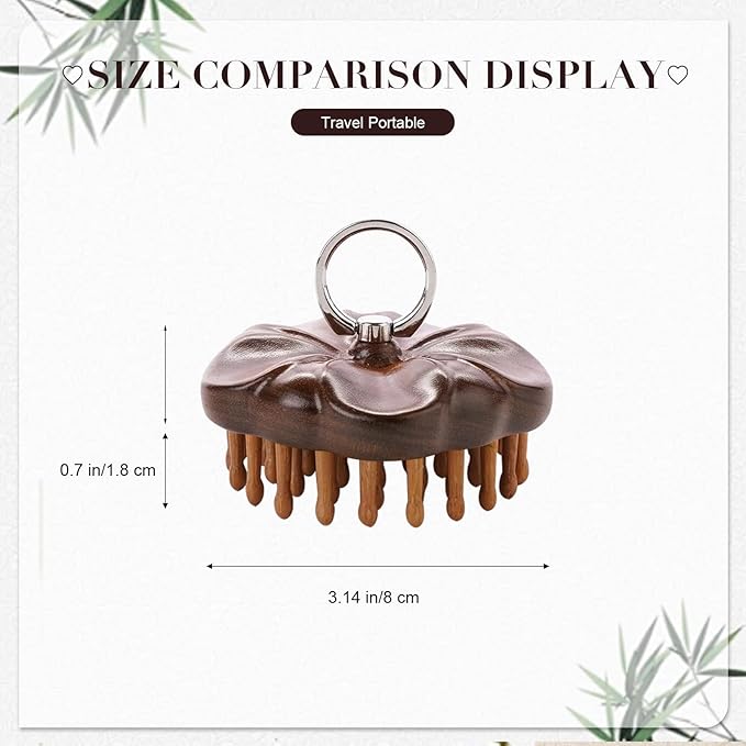 Wooden Scalp Massager for Hair Growth Support, Bamboo Scalp Massager Brush for Head Relaxation, Scalp Stimulation & Hair Oil Distribution, Natural Wooden Massager for Face and Body Care