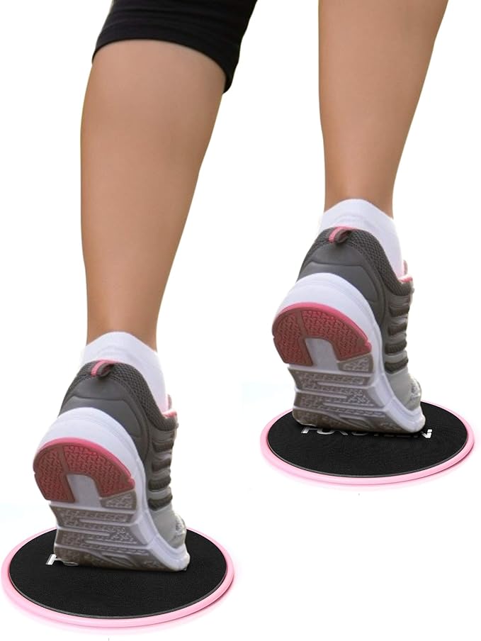 Core Sliders, Exercise Gliding Discs Dual Sided Use on Carpet and Hardwood Floors, Lightweight and Perfect Fitness Apparatus for Training Abdominal Core Strength
