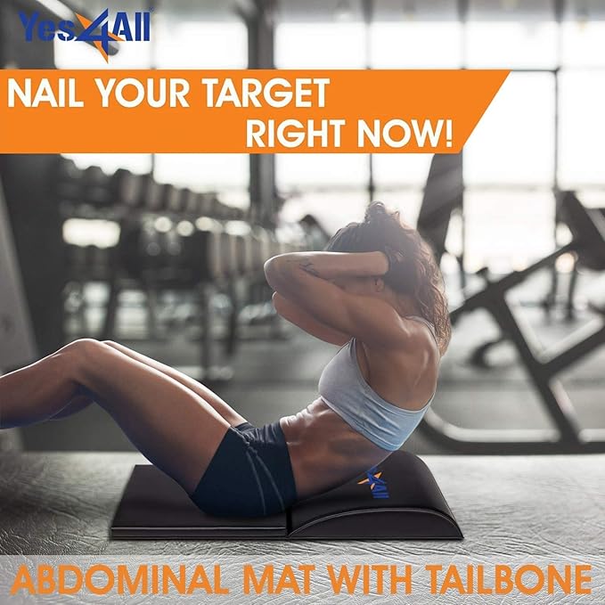 Yes4All Abdominal Exercise Pads, Foldable Ab Workout Equipment for Home Gym Core Training & Back Stretching, Sit Up Mat for Floor Exercises
