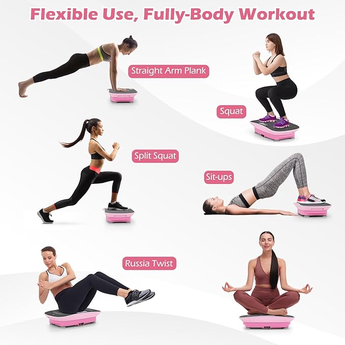 Goplus Vibration Plate Exercise Machine, Vibrating Platform for Lymphatic Drainage w/Remote, LED Display, Home Workout Full Body Shake Board for Weight Loss