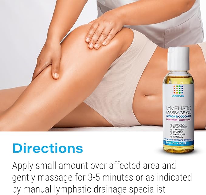 Bruizex Lymphatic Drainage Massage Oil: Arnica and Coconut Oil for Manual Lymph Drainage & Post Surgery Recovery for Liposuction, 360 Lipo, BBL,Tummy Tuck, Lymphedema, Lipedema, Lipo Foam- 2.0 oz