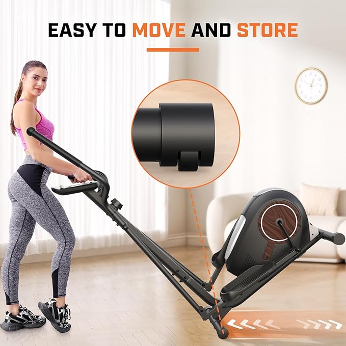 ANCHEER Elliptical Exercise Machine, Elliptical Trainer for Home Gym Exercise Equipment 500Lbs Max Weight Ultra-Silent Elliptical Machine, 14 & 8 Resistance Levels