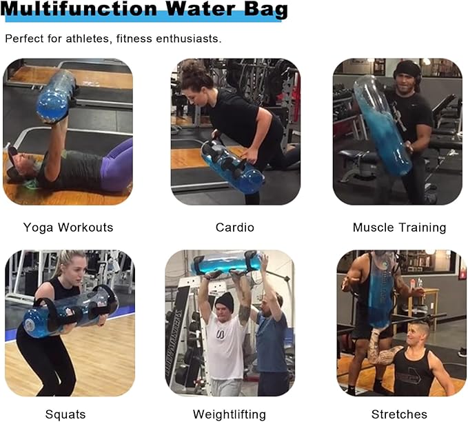 Portable Workout Water Bag Folding, Home Gym Weight Dumbbells Training Equipment, Clear Yoga Sandbag Tool with Pump, 10-35 Kg Sport Weights Bag (Color : 30kg)