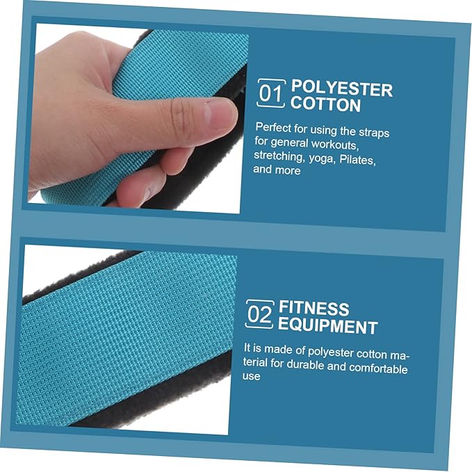 Mikikit Workout Band Flexibility Thick Gym Straps Gymnastics Yoga Belt Pilates Straps Blue Stretching Stretch