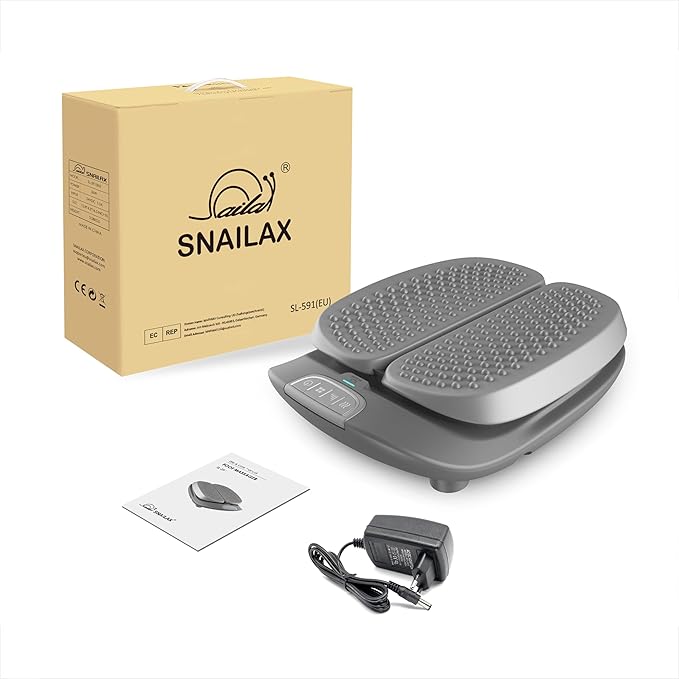 Snailax Vibration Foot Massager with Heat,Remote Control,Adjustable Vibration Speed Electric Massager Machine for Circulation,Plantar Fasciitis, Pain
