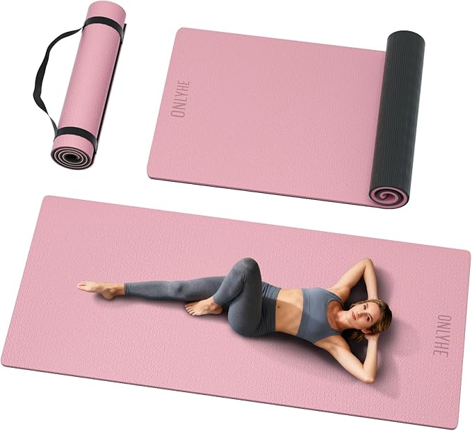 Extra Long & Wide Yoga Mat for Tall Men & Women,76''x32.6''x7mm - High Density TPE Non-Slip Both Sides, Lightweight 1.1kg with Superior Cushioning for gymnastics, Pilates, Home, Workout