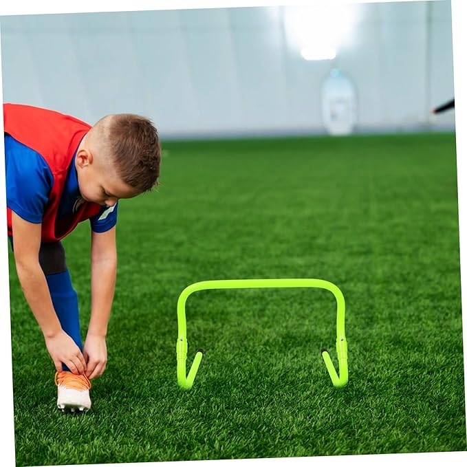 Adjustable Boys and Girls Speed Hurdle PVC Plastic Agility Training Equipment for Soccer Green for Outdoor Footwork and Strength Exercises
