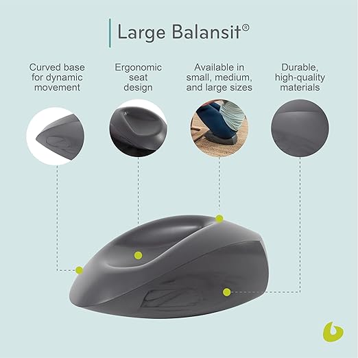 Balanced Body Balansit, Balancing Seat Cushion for Pilates Workouts, Posture Control, and Core Strength, Pilates Equipment for Home or Pilates Studio Use, Large (75+ kg)