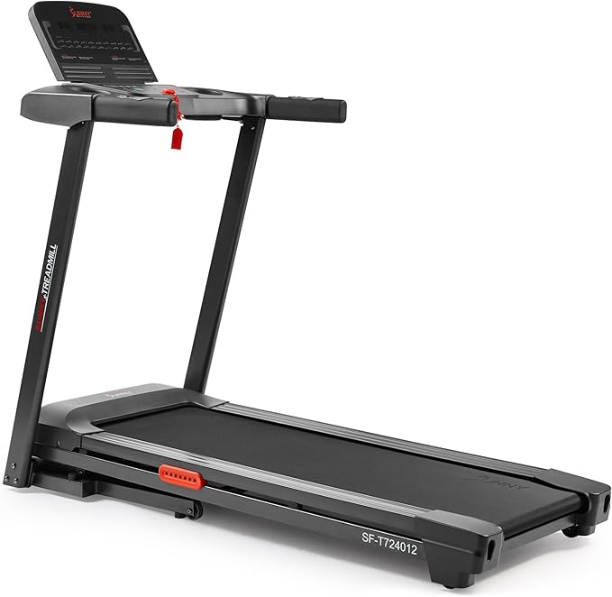 Sunny Health & Fitness Wi-Fi Smart Treadmill Walking Pad with Shock Absorption Cushioning, Home Fitness Cardio Equipment with SunnyFit App Access - Compact Foldable, Auto Incline, Under Desk Optional