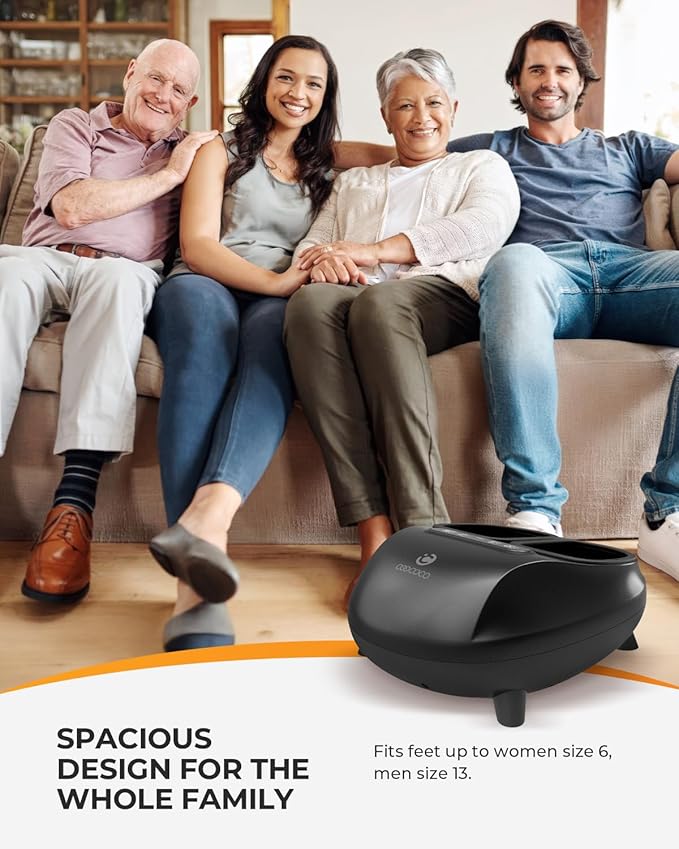 CooCoCo FSA Eligible Foot Massager with Heat, Upgrade ABS Feet Massager with Remote, Foot Massager for Neuropathy & Plantar Fasciitis, Foot Massage Machine with Base, Kneading Compression, Foot Warmer