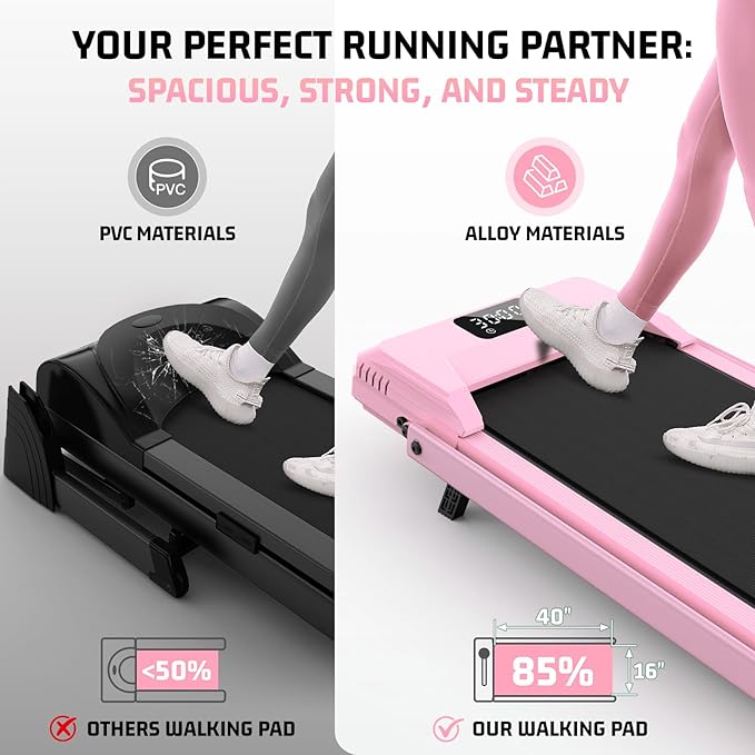 FUNMILY Upgrade Walking Pad Folding Treadmill with 12%/15% & Handle Bar, 3.5HP Foldable Under Desk Compact Treadmills for Home/Office/Gym, 400+lb Capacity, Shock Absorption