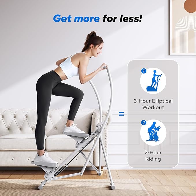 MERACH Stair Stepper for Home Gym Exercise, New Version Stairmaster for Full-Body Workout, Compact Folding Stair Climber with Extended Step Range, Adjustable Handlebar/Pedal